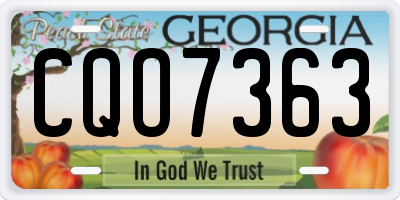 GA license plate CQO7363