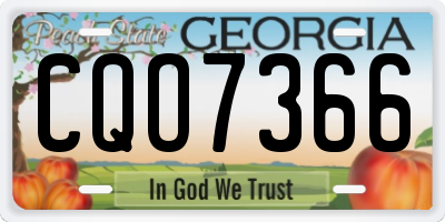 GA license plate CQO7366