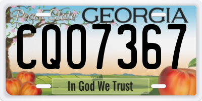 GA license plate CQO7367