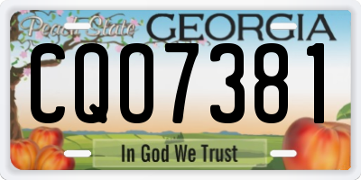GA license plate CQO7381