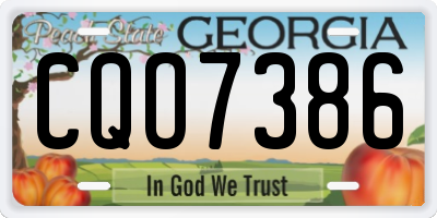 GA license plate CQO7386
