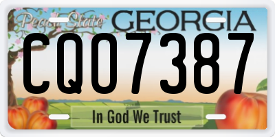GA license plate CQO7387