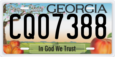 GA license plate CQO7388