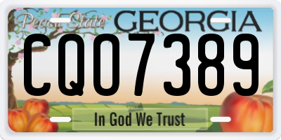 GA license plate CQO7389