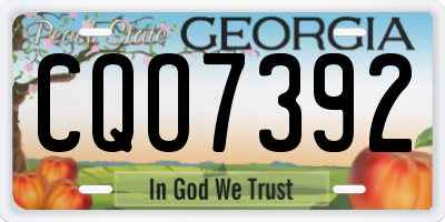 GA license plate CQO7392