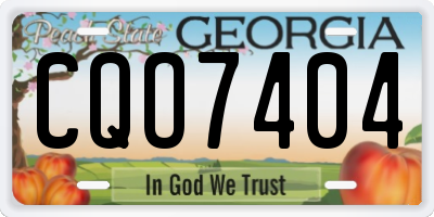 GA license plate CQO7404