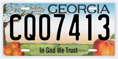GA license plate CQO7413