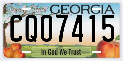 GA license plate CQO7415