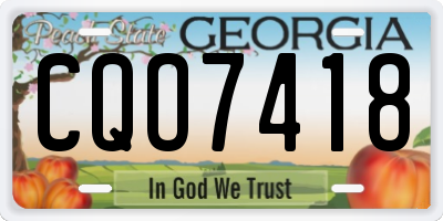 GA license plate CQO7418
