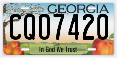 GA license plate CQO7420