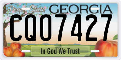GA license plate CQO7427