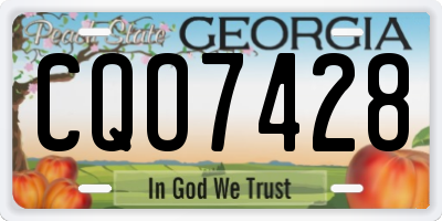 GA license plate CQO7428