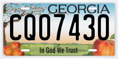 GA license plate CQO7430