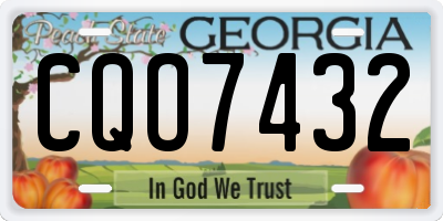 GA license plate CQO7432
