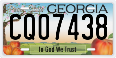 GA license plate CQO7438