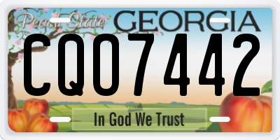 GA license plate CQO7442