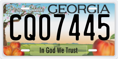 GA license plate CQO7445