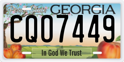 GA license plate CQO7449