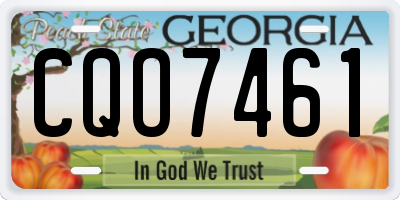 GA license plate CQO7461