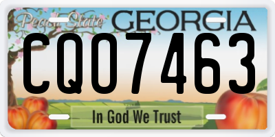 GA license plate CQO7463