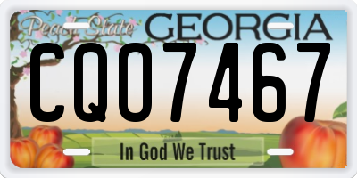 GA license plate CQO7467