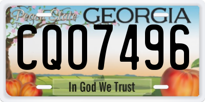 GA license plate CQO7496