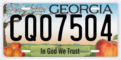 GA license plate CQO7504