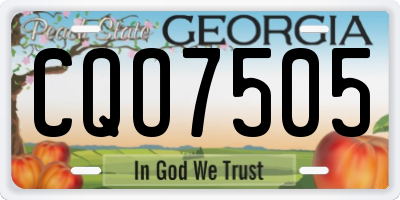 GA license plate CQO7505