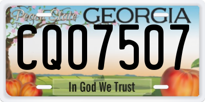 GA license plate CQO7507