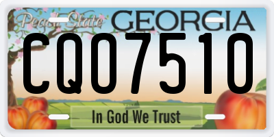 GA license plate CQO7510