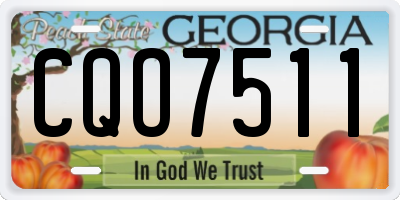 GA license plate CQO7511