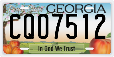 GA license plate CQO7512