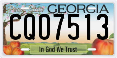 GA license plate CQO7513