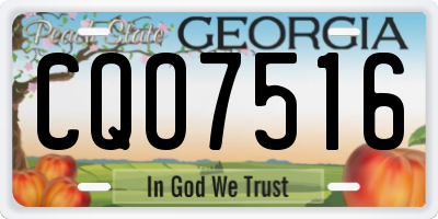 GA license plate CQO7516