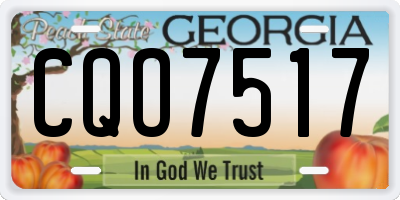 GA license plate CQO7517