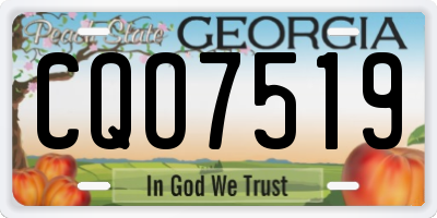 GA license plate CQO7519
