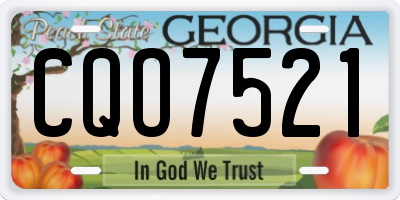 GA license plate CQO7521