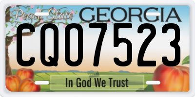 GA license plate CQO7523