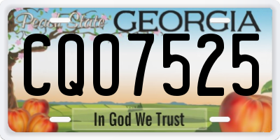GA license plate CQO7525