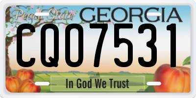 GA license plate CQO7531