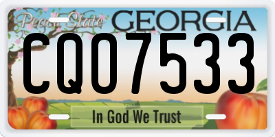 GA license plate CQO7533