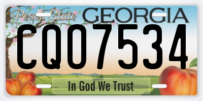 GA license plate CQO7534