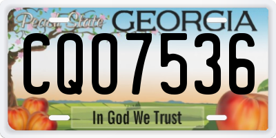 GA license plate CQO7536