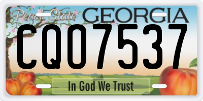 GA license plate CQO7537
