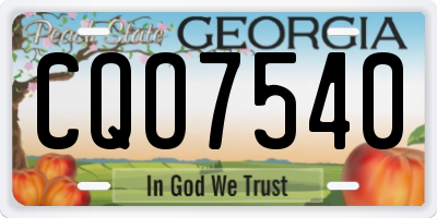 GA license plate CQO7540