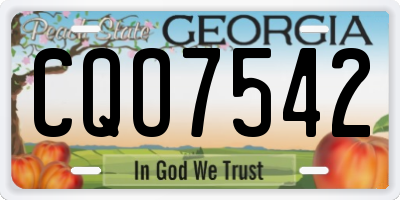 GA license plate CQO7542