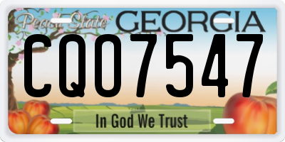 GA license plate CQO7547