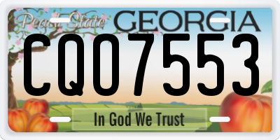 GA license plate CQO7553