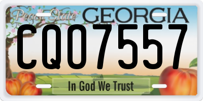 GA license plate CQO7557