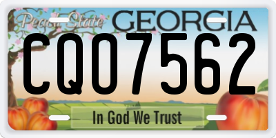GA license plate CQO7562